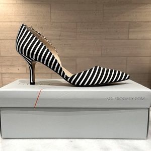 COPY - Sole Society Pumps. Black/White Euro Stripe. Size 9M